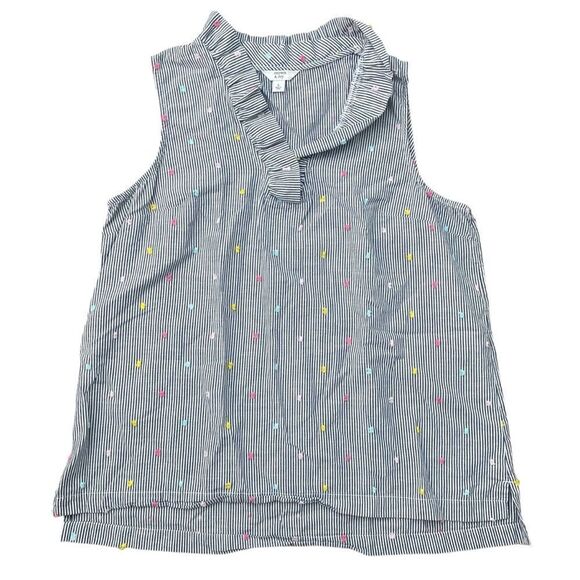 Crown & Ivy Swiss Dot Striped Blouse in Size Large - Picture 1 of 7